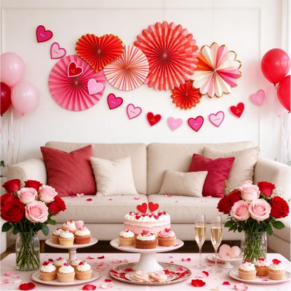 Valentine’s Paper Fan Decoration Set