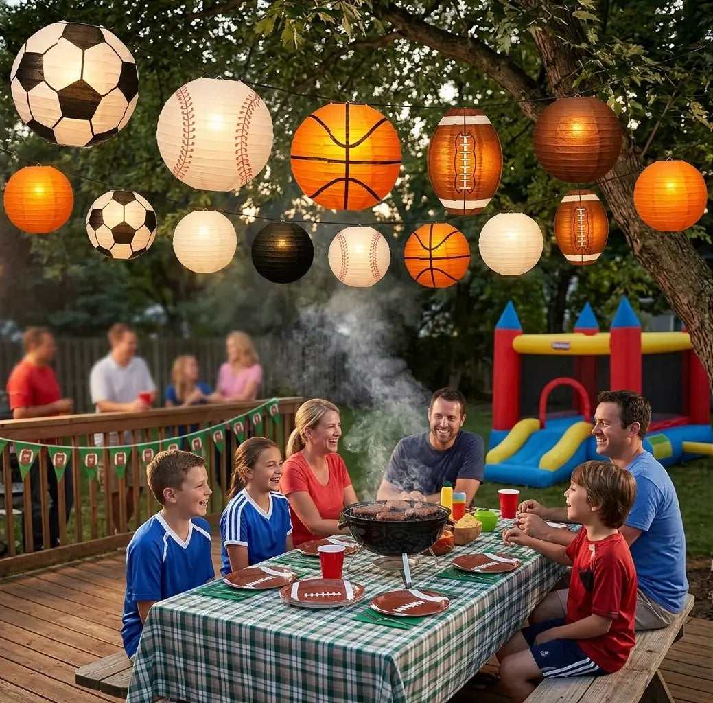 Multi-Sport Paper Lantern Set 13 Pack showing its structure and design details