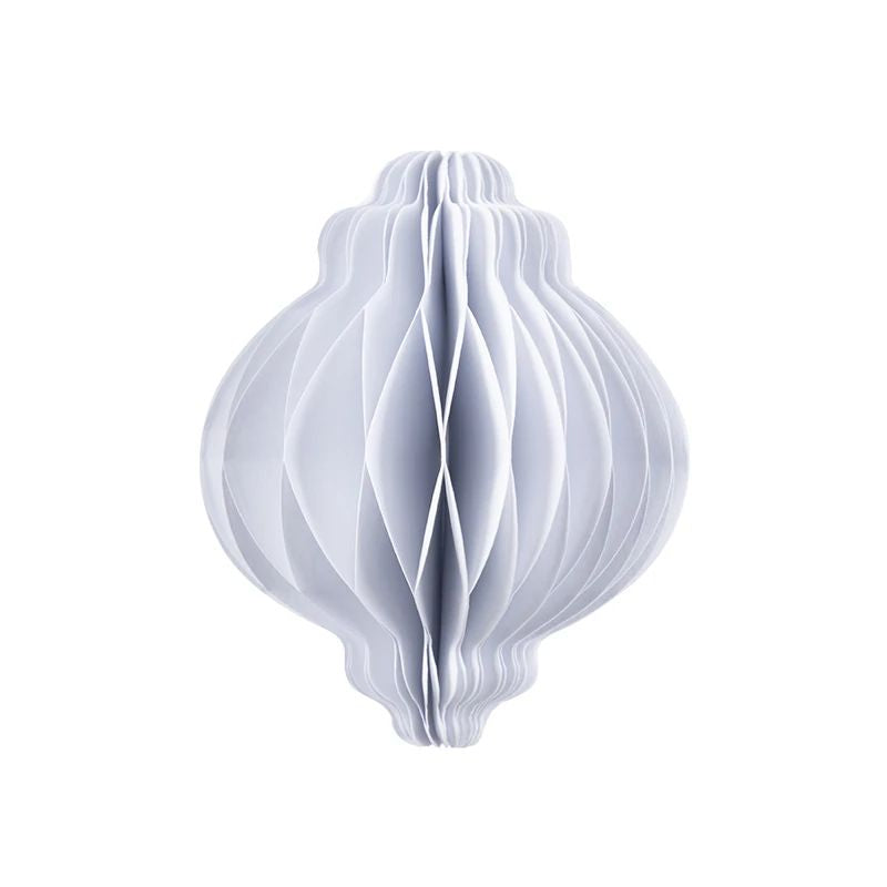White Honeycomb Paper Christmas Bauble Ornament on a white background