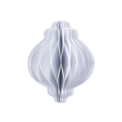 White Honeycomb Paper Christmas Bauble Ornament on a white background