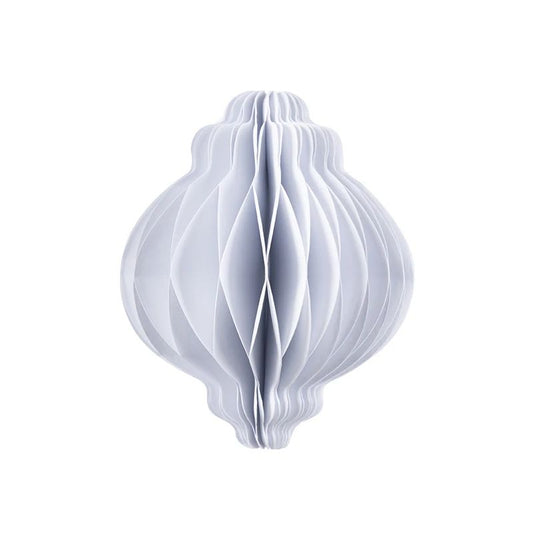 White Honeycomb Paper Christmas Bauble Ornament on a white background